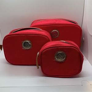 Joy Mangano Travel Ease Tuff Tech Nesting Travel Pouch Luggage Set Pink New